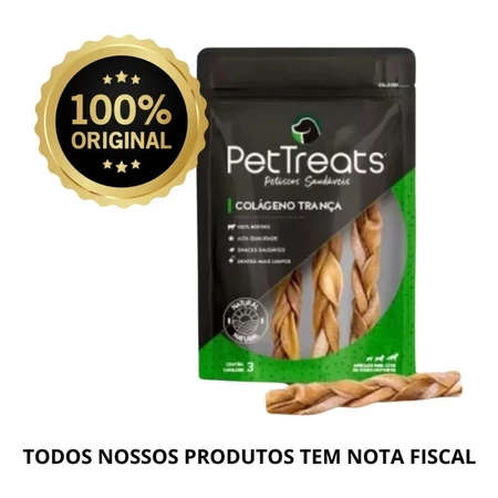 Petisco natural de colágeno trançado