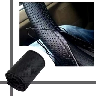 capa de volante universal em couro sintético furadinho - proteção para volante -capa costurada a mão