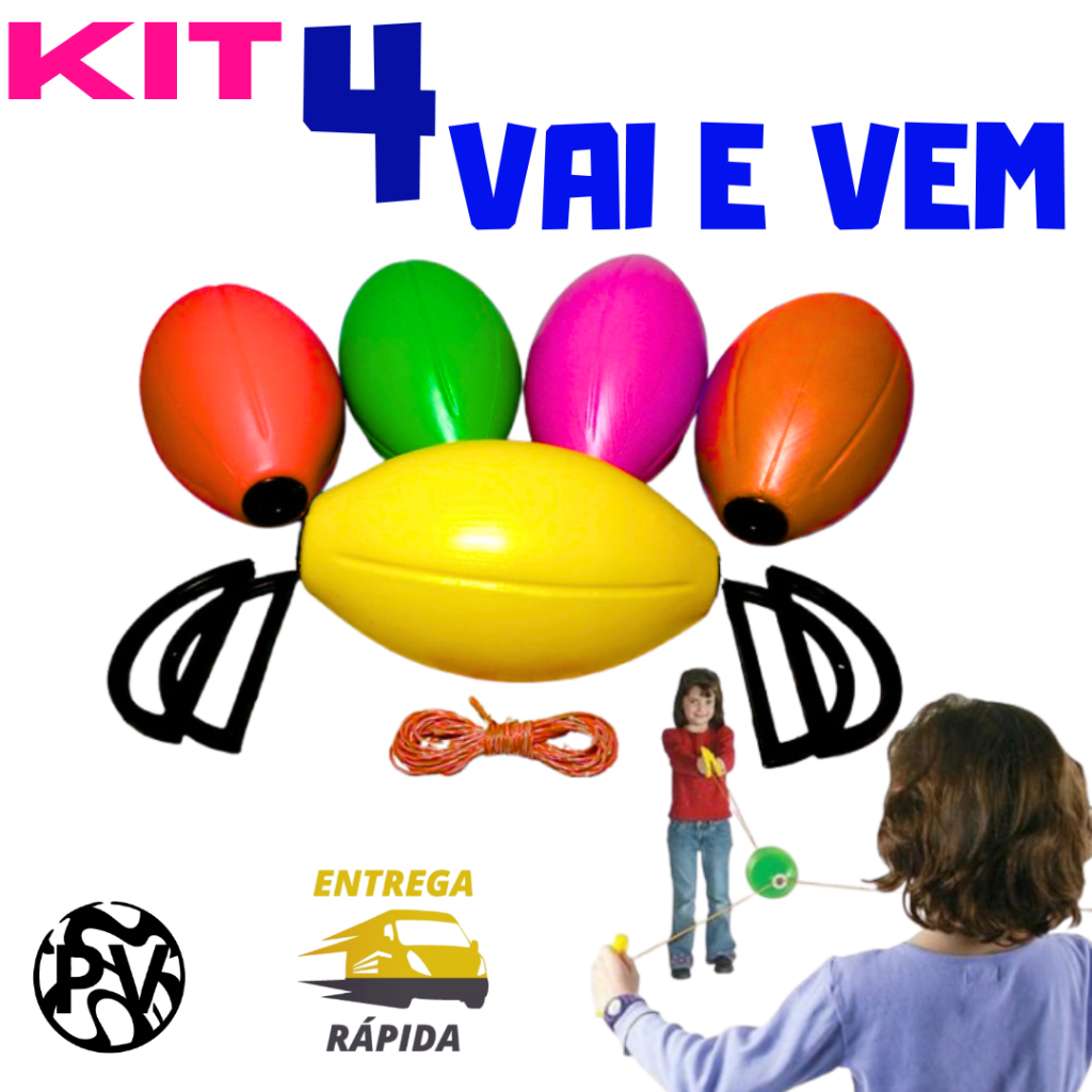 kit 4 Vai e Vem Brinquedo Divertido Diversas Cores | Shopee Brasil