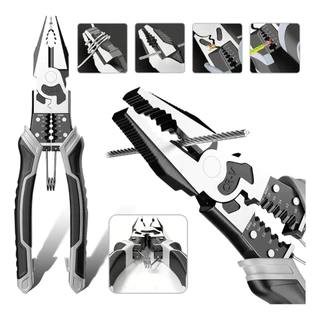Alicate Multifuncional Wire Stripper para Eletricista, Ferramenta de Crimpagem, Corte Descascador