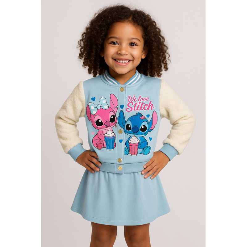 Conjunto Infantil Stitch Inverno Short Saia Menina | Shopee Brasil