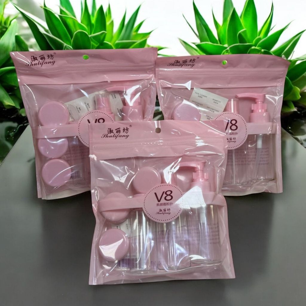 Mini Kit de Viagem Frascos Porta Shampoo Creme Cosméticos 7 Peças ...