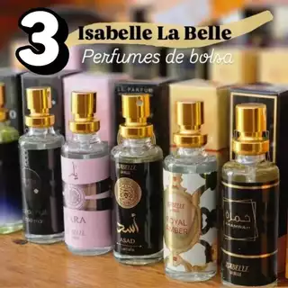 Perfumes Arabes 15ml Isabelle la Belle Asad Yara Sabah Al Ward Fakhar Royal Amber - Kit 03 Unidades