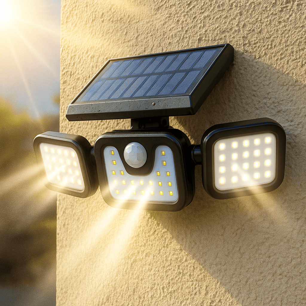 Refletores Led Solar Com Placa Sensor Presença Energia Luz Potente Para ...