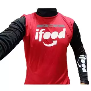Camisa manga longa entregagor ifood blusa gola alta uv