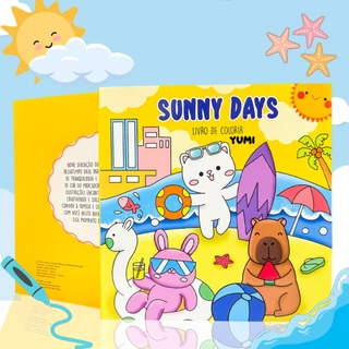 Livro De Colorir Sunny Days Goods - Dias Quentes Caderno De Desenho Folhas Grosas + Acetato Brinde em Oferta na Shopee