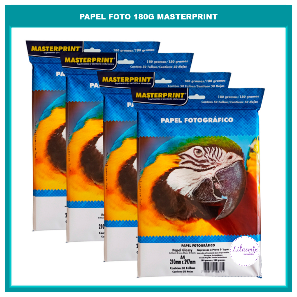 200 Folhas Papel Fotografico 180g Glossy Impressão Foto Premium Brilho ...