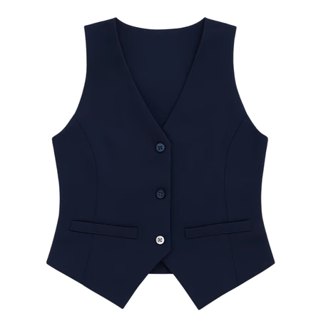 Colete feminino forrado alfaiataria gola v 3 botões