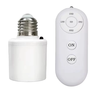 Suporte da lâmpada 110v 220v controle remoto sem fio inteligente temporizador interruptor E27 60w