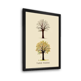 Quadro Lindo Frase Tudo Passa Arvores Motivacional C/ Moldura