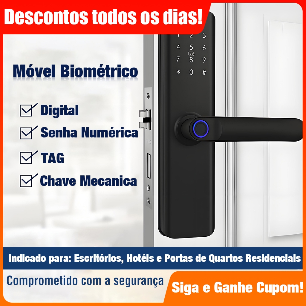 Smarthome Fechadura Digital Biométrica Eletronica Touch Biometria