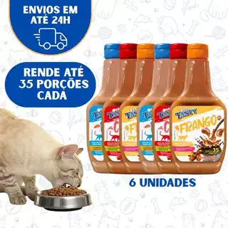 6 Molho Ração Cachorro Gato Pet 6 Unidades 250g - Doogs Tasty