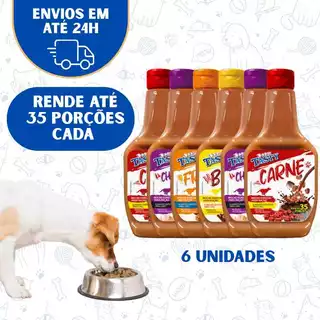 kit6 Petisco Molho Para Ração Cachorro - Todos Tamanhos Sabores Diversos