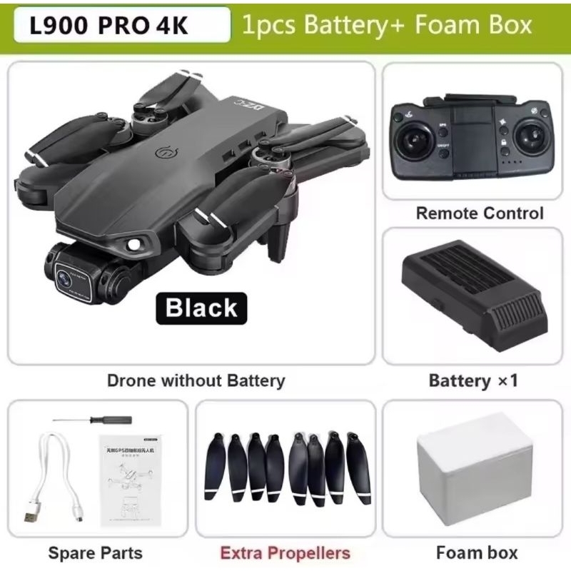 Drone L900 Pro preto 4k | Shopee Brasil