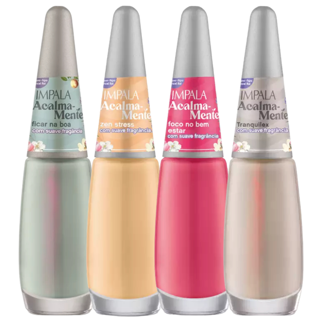 Kit 4 Esmaltes Impala Coleção Acalma-Mente Veganos Cores Claras ...
