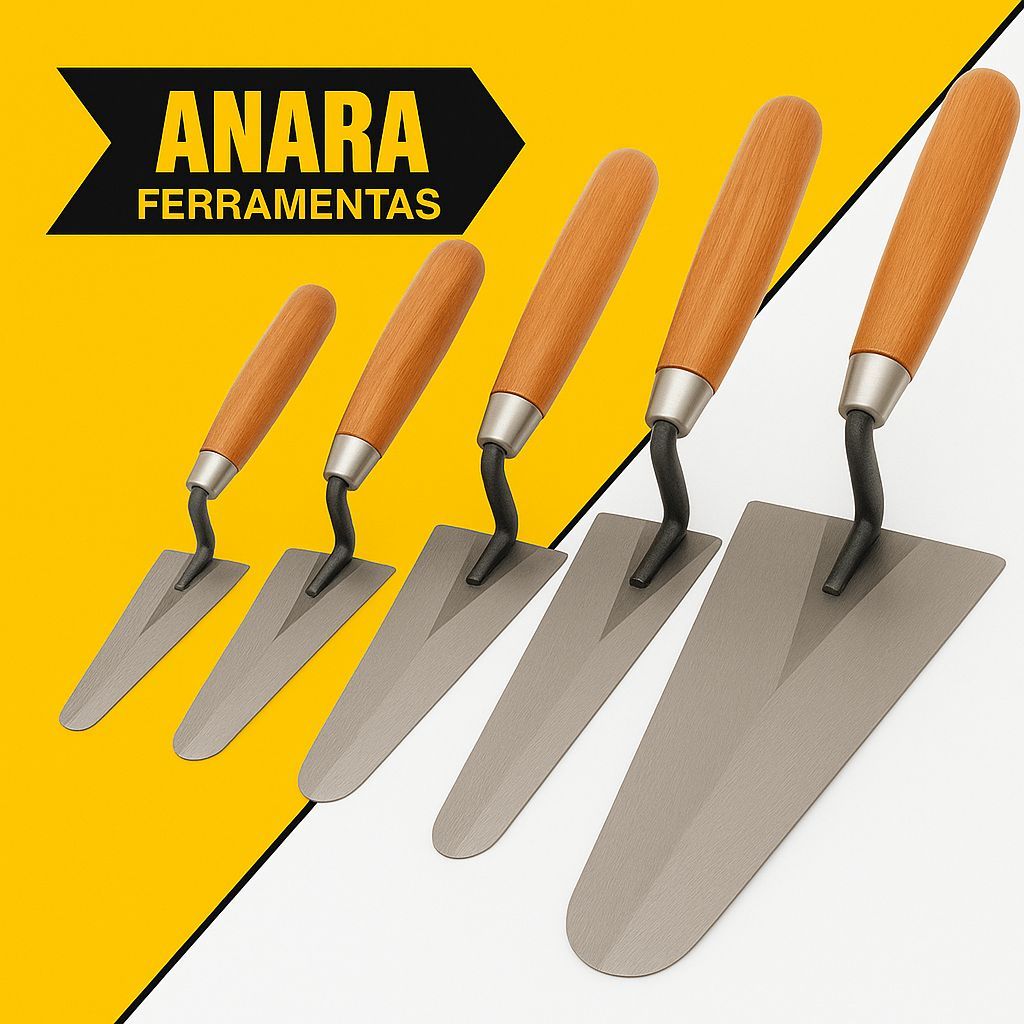 Colher de Pedreiro Canto Reto Profissional 6 7 8 9 e 10 Polegadas ...