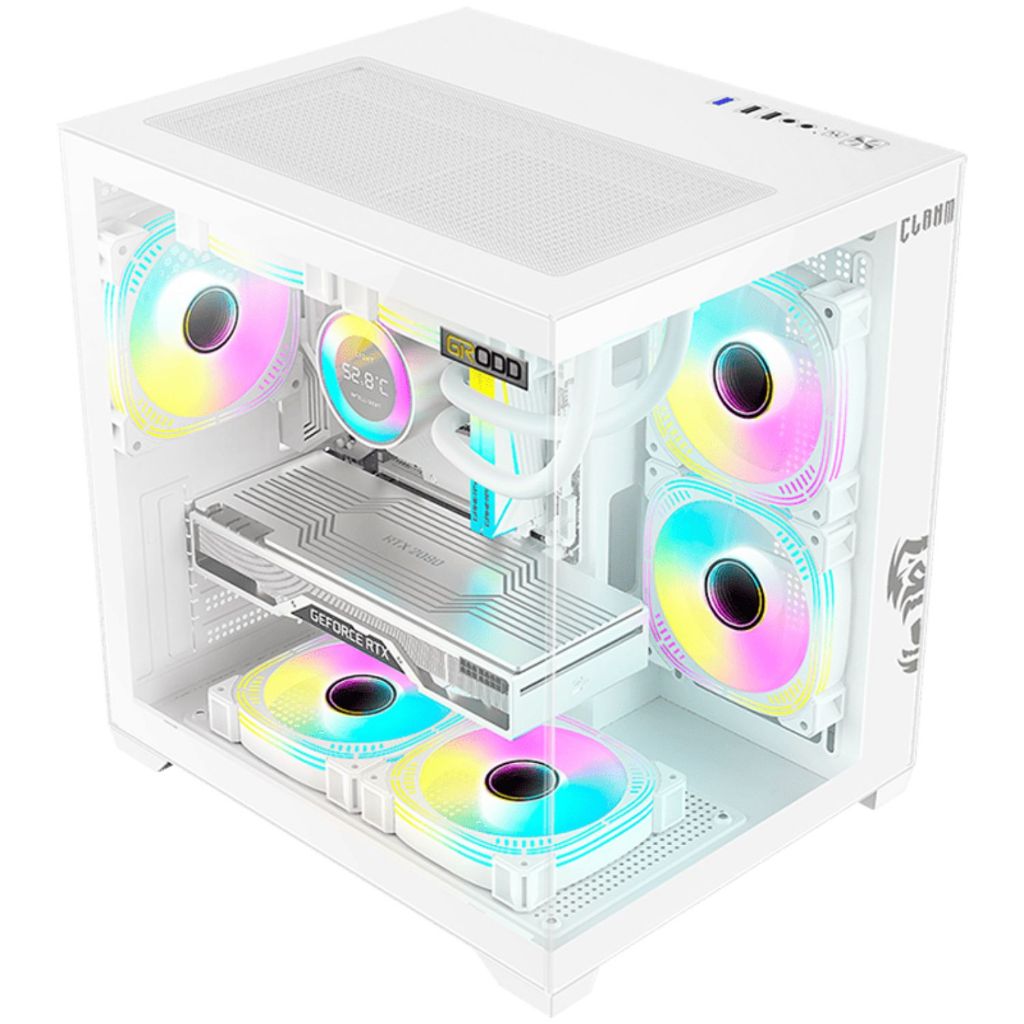 Gabinete Gamer Aquario Branco Pc Mid Tower Mini Itx Matx