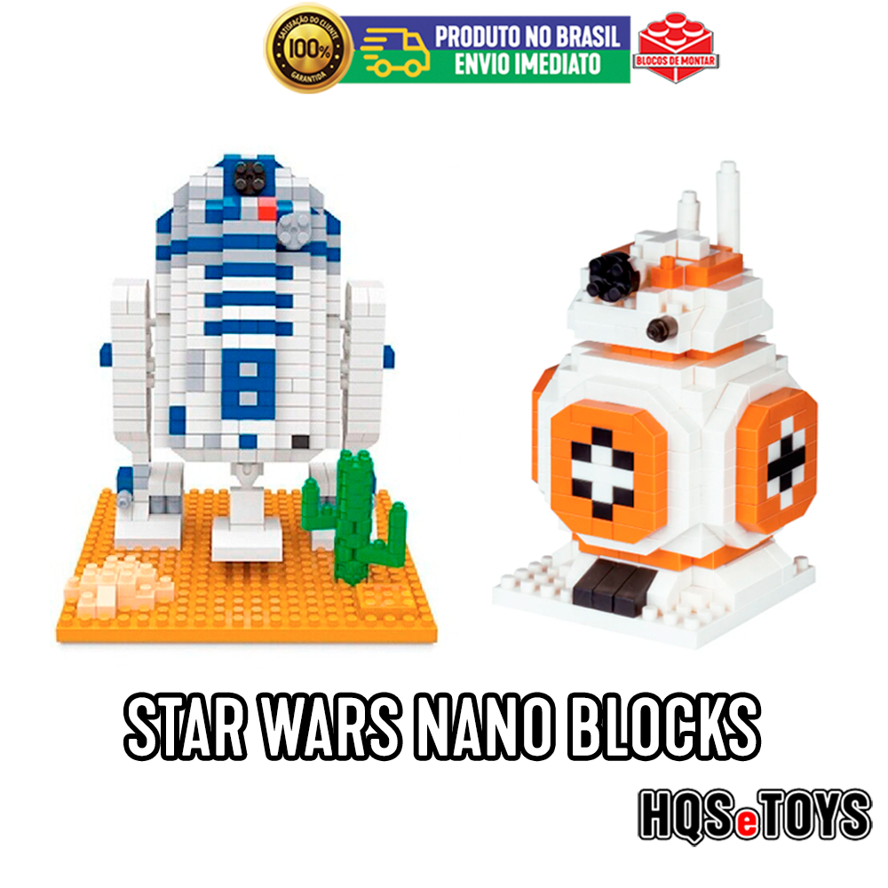 Mini Boneco Star Wars Nano Blocks BB8 bb-8 r2-d2 Darth Vader R2D2 Ioda ...