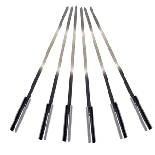Kit Espetos de Aço Inox 304 Para Churrasco Perfeito 83cm Estilo Lança