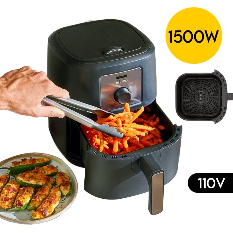 Air Fryer Fritadeira Elétrica 4L 110V Com Grelha e Cesto Removível Sem Óleo