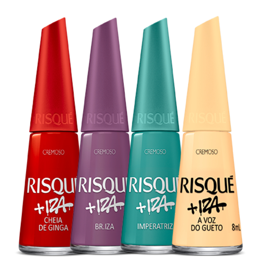 Kit Risque Coleção Iza Cores Vibrantes Vermelho Amarelo Roxo e