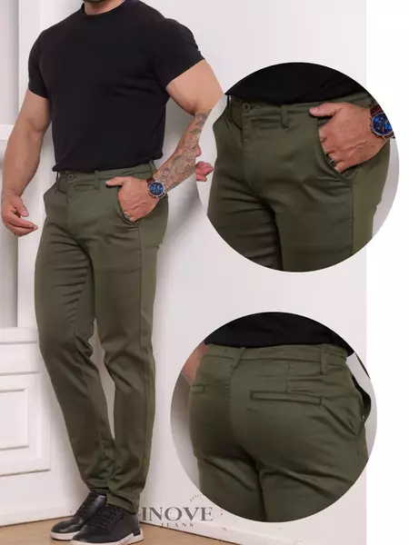 Calça masculina social em sarja com elastano ultra-confortável