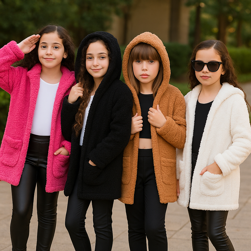Jaqueta Blusa de Frio Infantil Inverno para Menina casaco Teddy com ...