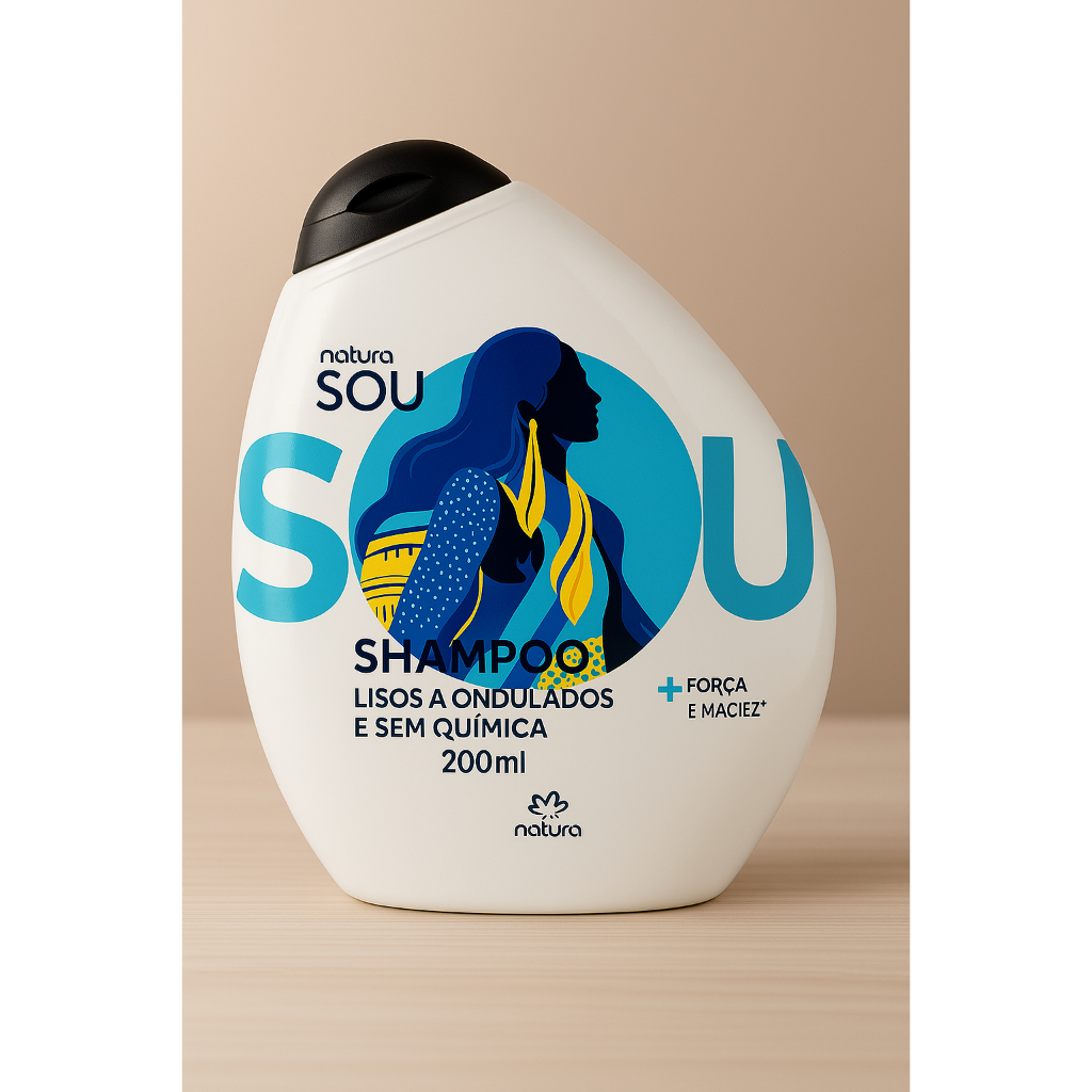 Natura Shampoo Enxágue Lisos a Ondulados & Sem química SOU - 200ml ...
