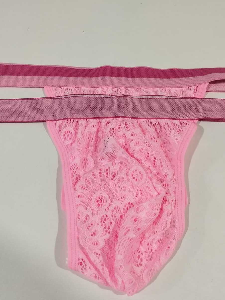 Cueca Fio Rosa, Lingerie Masculina, Sensual, Cueca Fio Dental de Renda ...