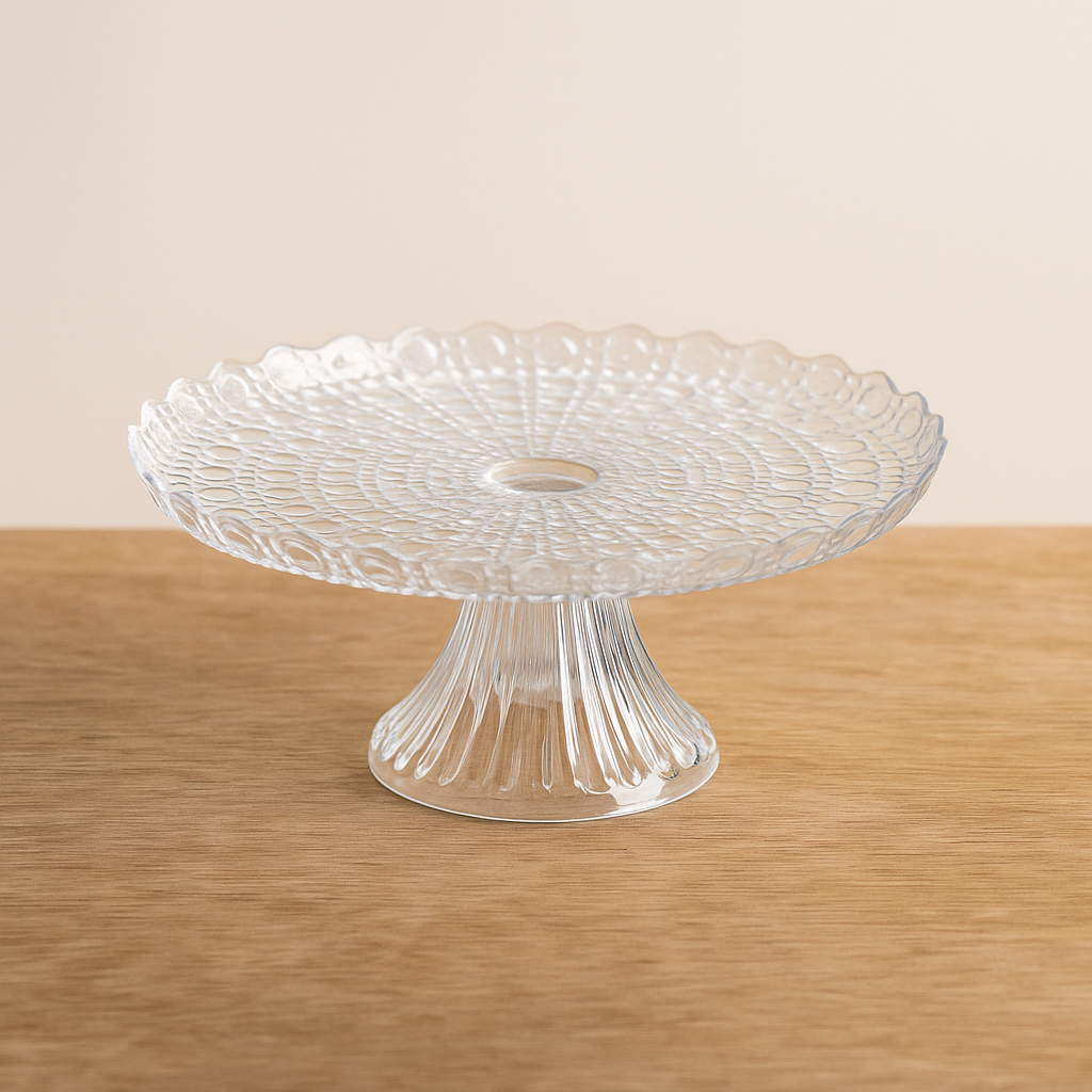 Boleira Lapidada Cristal 23cm Luxo Decoração Festa Aniversár