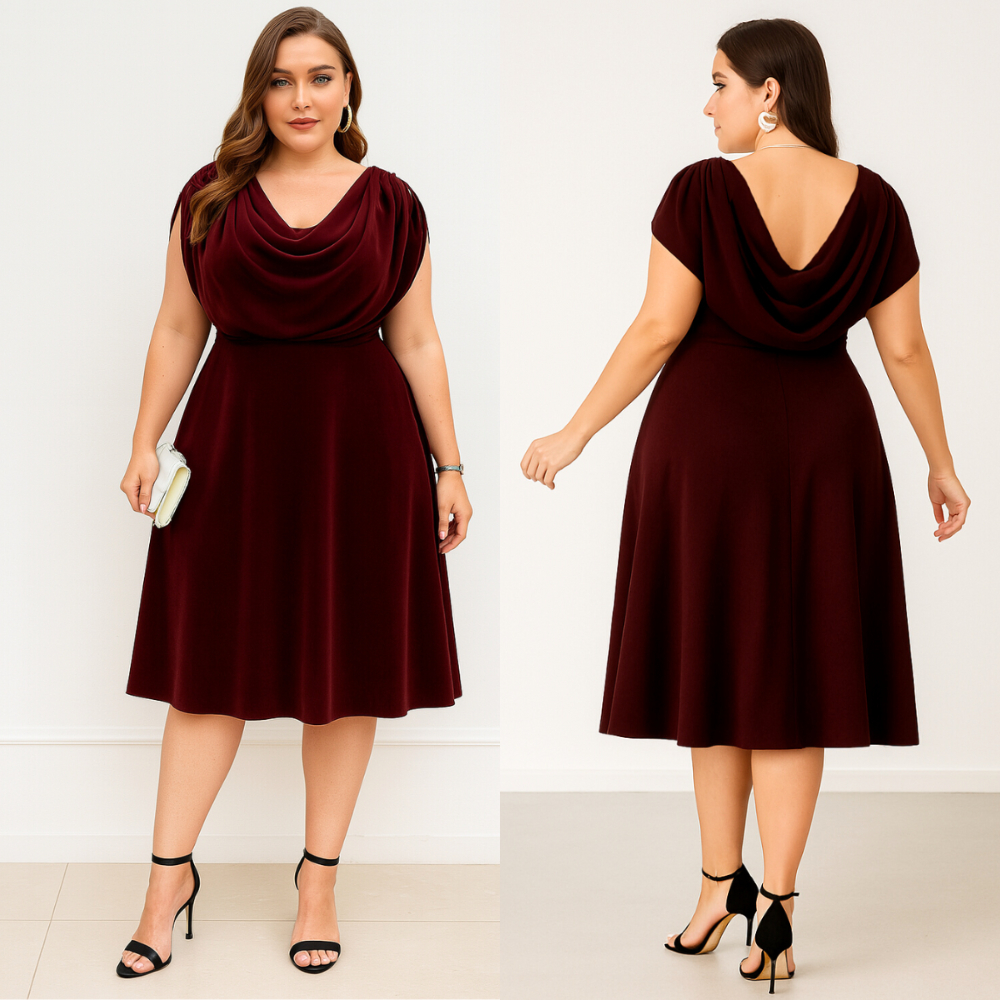 Vestido de Festa Plus Size Formatura Midi Elegante #D161 | Shopee Brasil