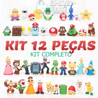 Bonecos Novos Kit Completo de 12 Super Mario Bros Bonecos Miniatura Mario Colecionáveis Model III em Oferta na Shopee
