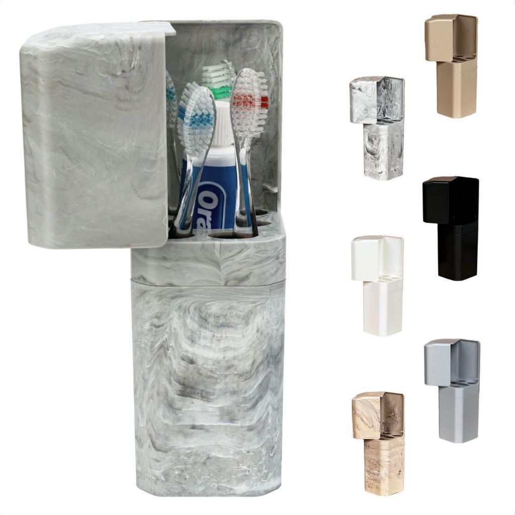 Porta Escovas e Creme Dental com Encaixe Adesivo