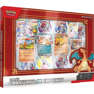 Pokémon - Box Charizard Ex Em Dobro - Coleção Charizard EX - Com 10 Boosters - Original Copag