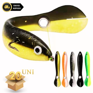 Kit Iscas Soft Shad 10cm 6g Silicone com Nado Natural Tucunaré, Traíra e Dourado