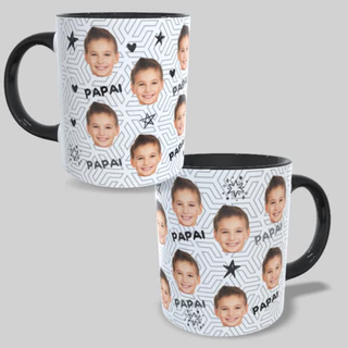 Caneca Personalizada Com Rostinhos Papai Dinda Mamãe Vovó Madrinha 325ml