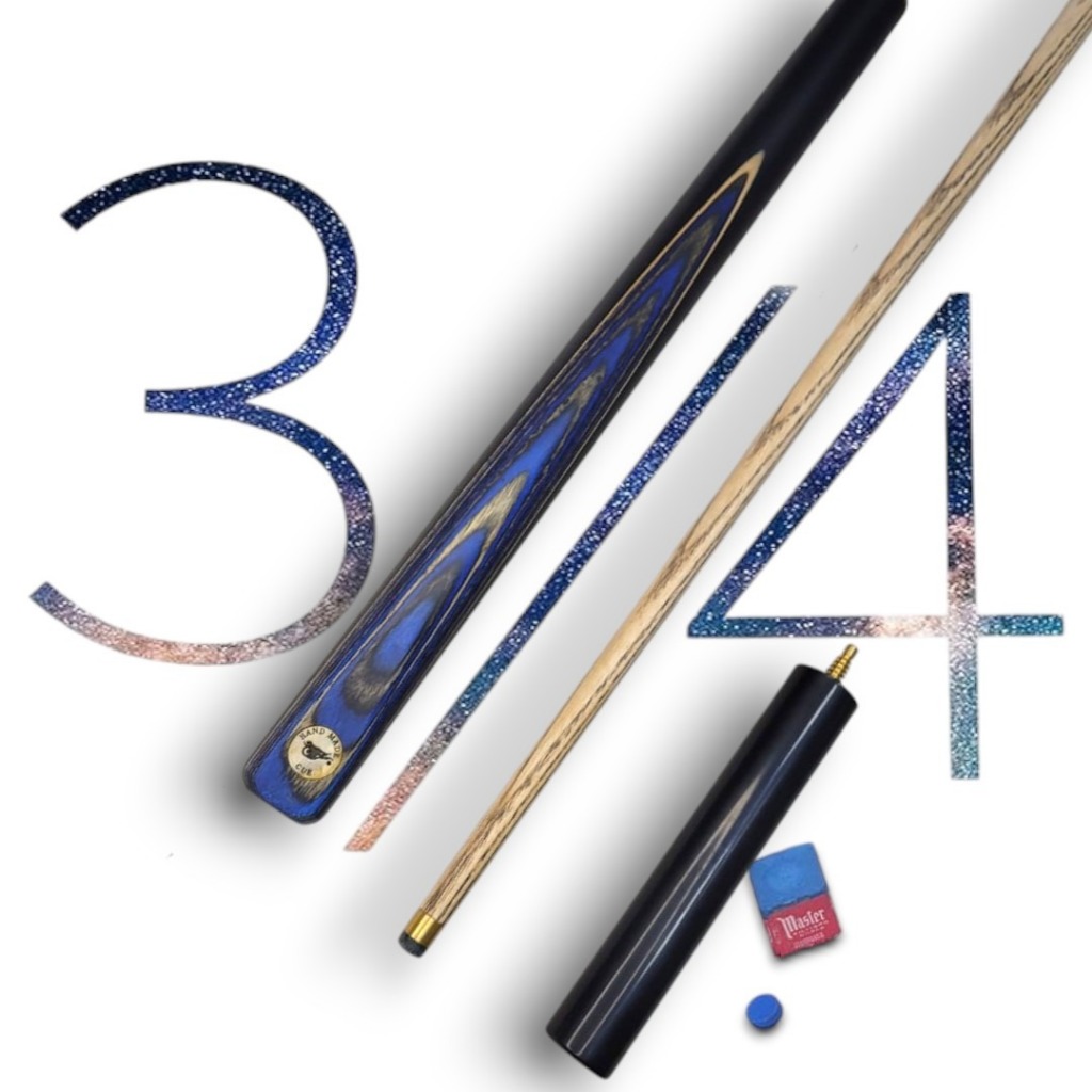 Taco De Sinuca 3/4 Ash Profissional Azul + Giz + Sola completo premium ...