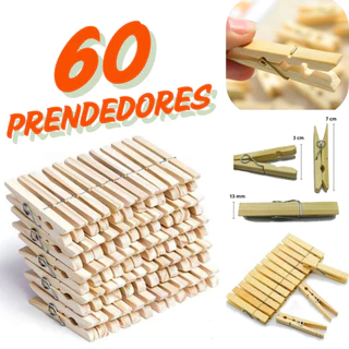 KIT Pregador de Roupa Madeira Reforçado – 12/24/36/48/60 Unidades – Alta Qualidade