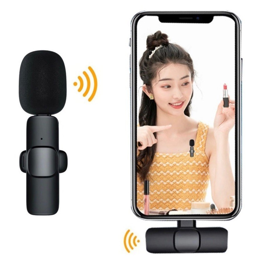 Microfone Lapela Wireless Sem Fio Para iPhone iPad Lightning pei-K088 ...