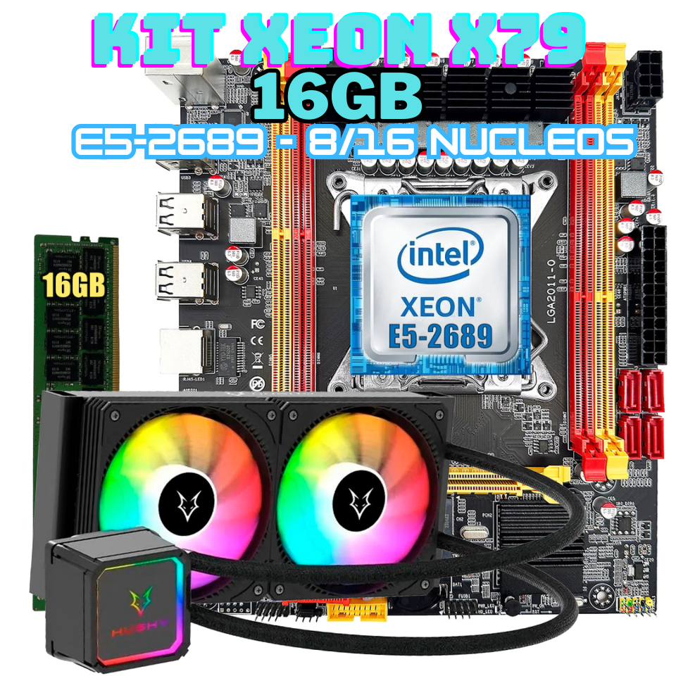 Kit Xeon Gamer X79 16GB E5-2680 | Placa Mãe + CPU + Memoria + Water ...