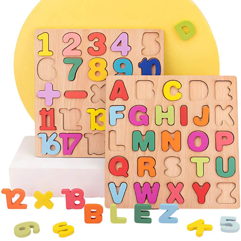Kit 1/2 Tabuleiros Educativo Pedagógico Alfabeto Letras e Números Formas Geométricas Sortidos