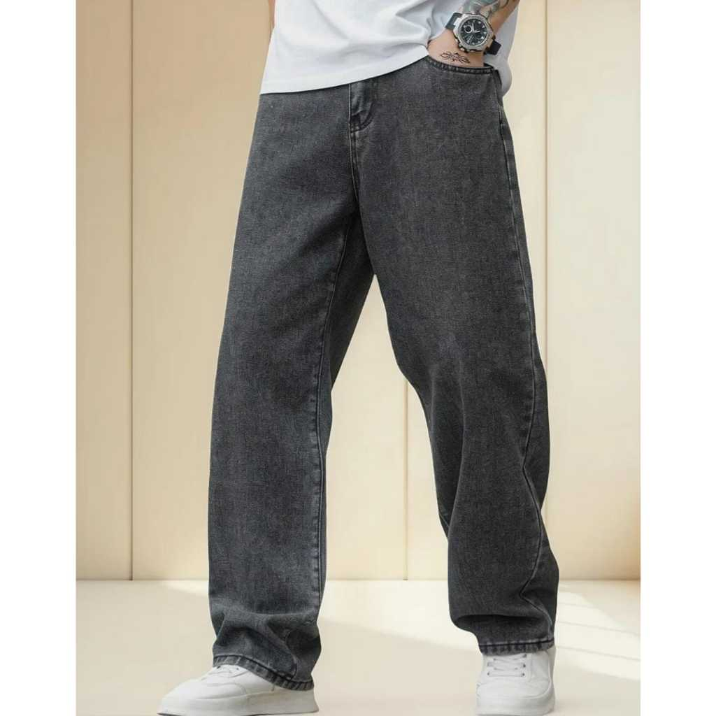 Calça Balão Calca Jeans Masculina Bag Boca Larga Streetwear Estonada ...