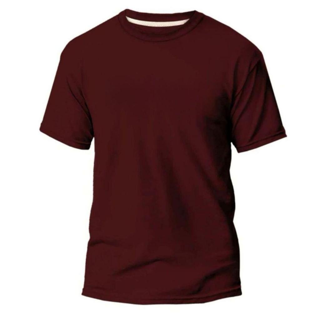 Camiseta Masculina Basica Lisa Bordo 100% Algodão