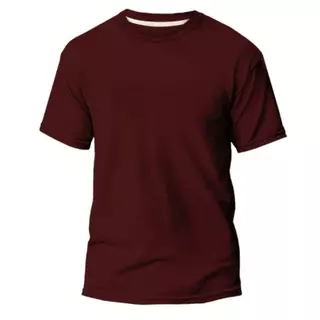 Camiseta Masculina Basica Lisa Bordo 100% Algodão