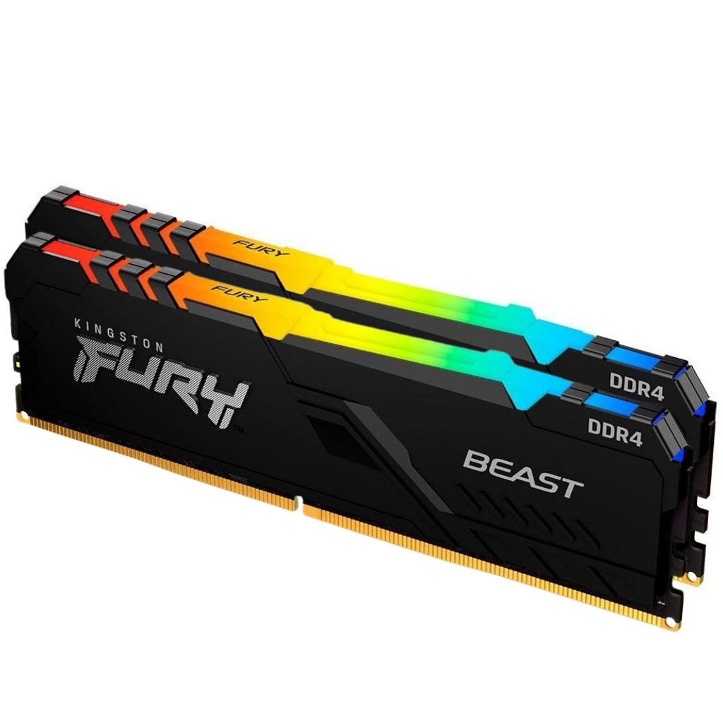 Memória Ram 32GB (2x16GB) 3200Mhz DDR4 Kingston Fury Beast XMP Ativo Black KF437C19BB1AK2/32