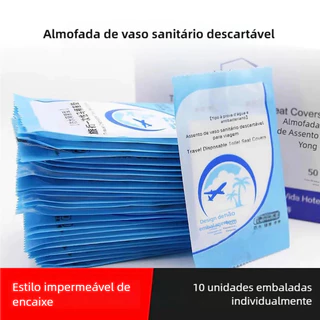 50 Protetores Assento Sanitário Descartável Plástico Privada Folha Forro Bacia Banheiro Público Kit