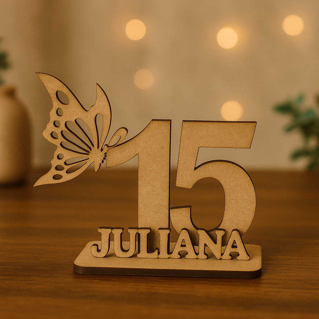 Lembrancinha 15 Anos Borboleta personalizada com Nome e Idade MDF em Oferta na Shopee