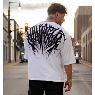 Camiseta Masculina Solta Estilo Americano Camisa Oversized Casual Moda Streetwear