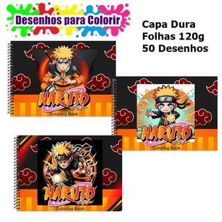 Livro de Colorir Naruto Caderno de Desenhos para Pintar Capa Dura Folha 120g em Oferta na Shopee