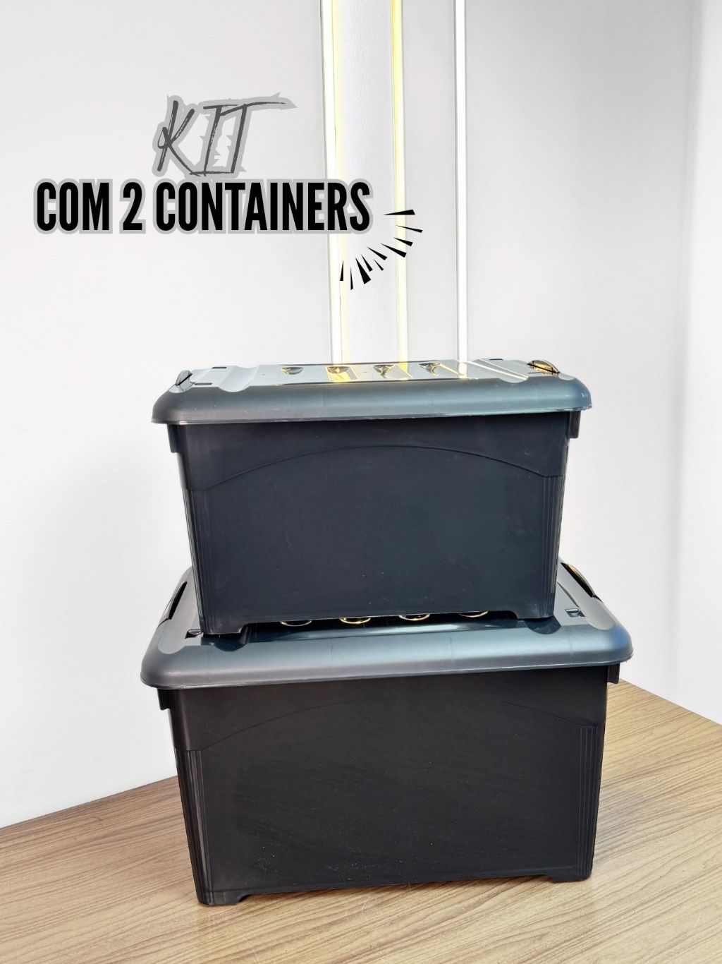KIT 2 Containers com Rodinhas + Alça com Trava - Transforme Seu Espaço ...